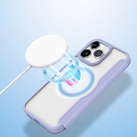 Etui Dux Ducis Skin X Pro na iPhone 15 Pro Max z MagSafe i klapką - fioletowe