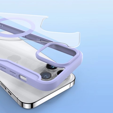 Etui Dux Ducis Skin X Pro na iPhone 15 Pro Max z MagSafe i klapką - fioletowe