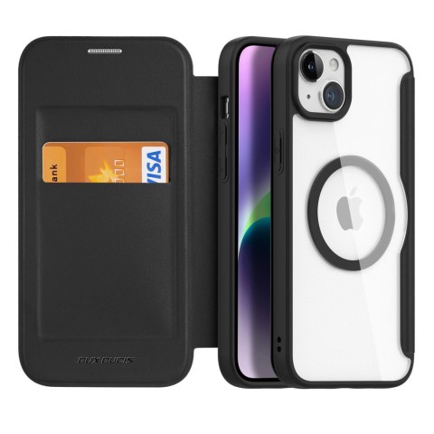 Etui Dux Ducis Skin X Pro na iPhone 15 z MagSafe i klapką - czarne Etui Dux Ducis Skin X Pro na iPhone 15 z MagSafe i klapką - czarne