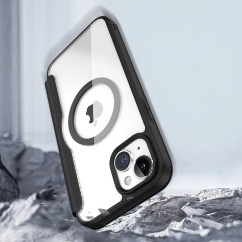 Etui Dux Ducis Skin X Pro na iPhone 15 z MagSafe i klapką - czarne Etui Dux Ducis Skin X Pro na iPhone 15 z MagSafe i klapką - czarne