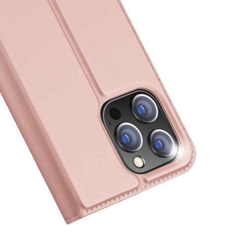 Etui do iPhone 15 Pro Max pokrowiec z klapką i portfelem Dux Ducis Skin Pro - różowe Etui do iPhone 15 Pro Max pokrowiec z klapką i portfelem Dux Ducis Skin Pro - różowe