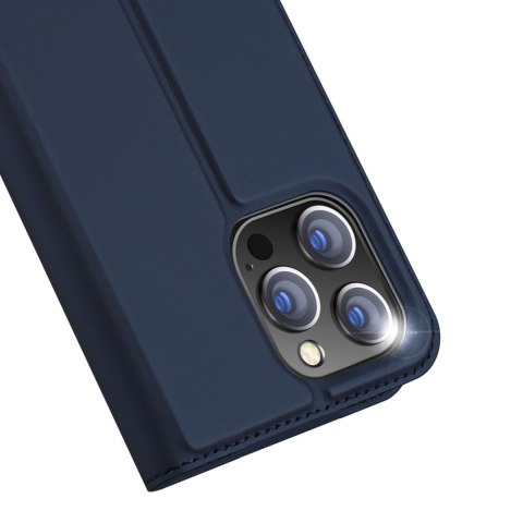 Etui do iPhone 15 Pro pokrowiec z klapką i portfelem Dux Ducis Skin Pro - niebieski Etui do iPhone 15 Pro pokrowiec z klapką i portfelem Dux Ducis Skin Pro - niebieski