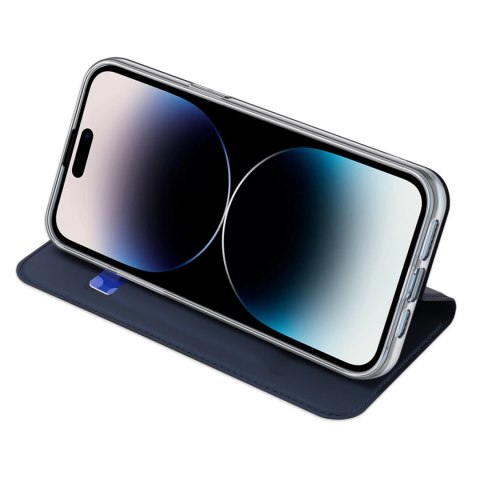 Etui do iPhone 15 Pro pokrowiec z klapką i portfelem Dux Ducis Skin Pro - niebieski Etui do iPhone 15 Pro pokrowiec z klapką i portfelem Dux Ducis Skin Pro - niebieski