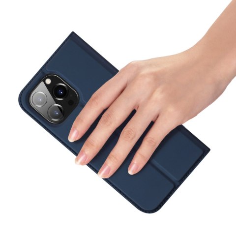 Etui do iPhone 15 Pro pokrowiec z klapką i portfelem Dux Ducis Skin Pro - niebieski Etui do iPhone 15 Pro pokrowiec z klapką i portfelem Dux Ducis Skin Pro - niebieski