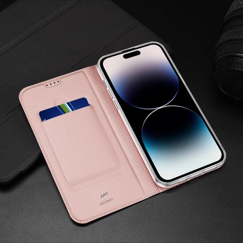 Etui do iPhone 15 Pro pokrowiec z klapką i portfelem Dux Ducis Skin Pro - niebieski Etui do iPhone 15 Pro pokrowiec z klapką i portfelem Dux Ducis Skin Pro - niebieski