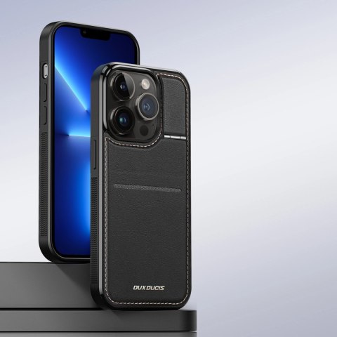 Etui portfel Dux Ducis Rafi Mag z podstawką 3w1 do iPhone 13 Pro z MagSafe i blokadą RFID - czarne Etui portfel Dux Ducis Rafi Mag z podstawką 3w1 do iPhone 13 Pro z MagSafe i blokadą RFID - czarne