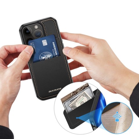 Etui portfel Dux Ducis Rafi Mag z podstawką 3w1 do iPhone 13 Pro z MagSafe i blokadą RFID - czarne Etui portfel Dux Ducis Rafi Mag z podstawką 3w1 do iPhone 13 Pro z MagSafe i blokadą RFID - czarne