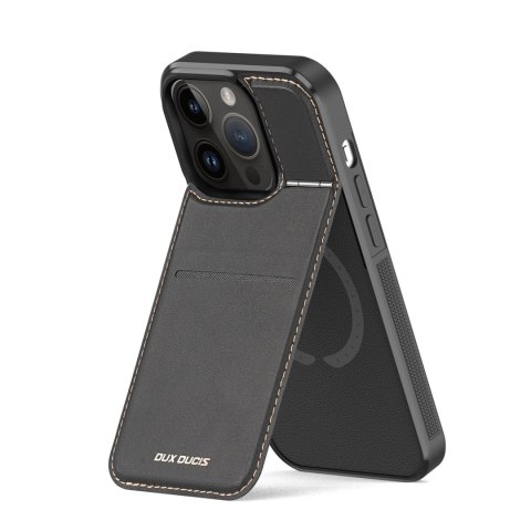 Etui portfel Dux Ducis Rafi Mag z podstawką 3w1 do iPhone 14 Pro z MagSafe i blokadą RFID - czarne Etui portfel Dux Ducis Rafi Mag z podstawką 3w1 do iPhone 14 Pro z MagSafe i blokadą RFID - czarne