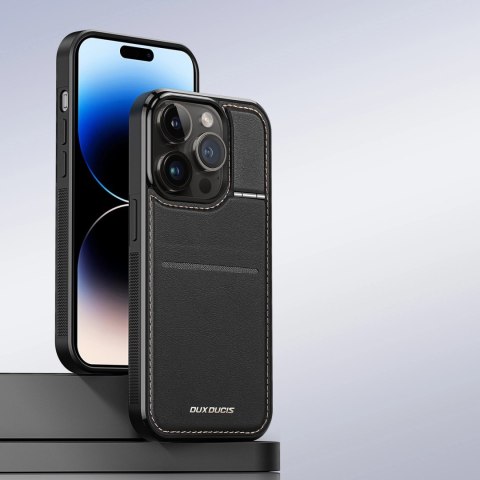 Etui portfel Dux Ducis Rafi Mag z podstawką 3w1 do iPhone 14 Pro z MagSafe i blokadą RFID - czarne Etui portfel Dux Ducis Rafi Mag z podstawką 3w1 do iPhone 14 Pro z MagSafe i blokadą RFID - czarne