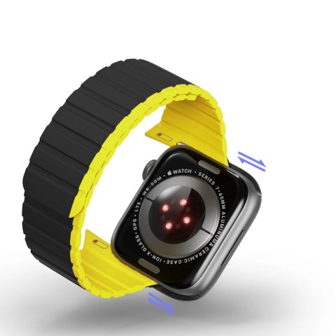 Magnetyczny pasek Apple Watch SE, 9, 8, 7, 6, 5, 4, 3, 2, 1 (41, 40, 38 mm) Dux Ducis Strap (LD Version) - czarno-żółty Magnetyczny pasek Apple Watch SE, 9, 8, 7, 6, 5, 4, 3, 2, 1 (41, 40, 38 mm) Dux Ducis Strap (LD Version) - czarno-żółty