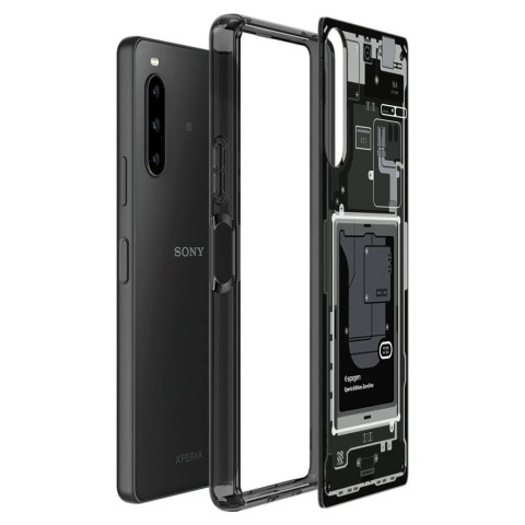 Etui Spigen Ultra Hybrid na Sony Xperia 10 V - ciemnoszare (wzór Zero One) Etui Spigen Ultra Hybrid na Sony Xperia 10 V - ciemnoszare (wzór Zero One)
