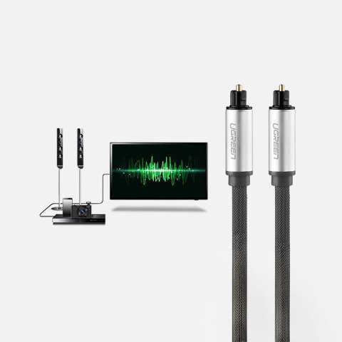 Kabel Ugreen AV108 10541 optyczny Toslink/SPDIF 3m - szary