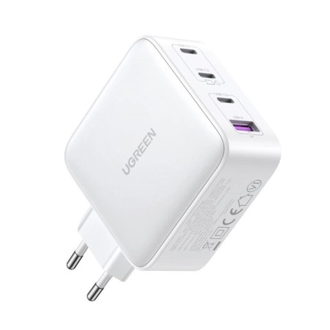 Szybka ładowarka GaN 3xUSB C / USB 100W PPS Ugreen CD226 - biała Szybka ładowarka GaN 3xUSB C / USB 100W PPS Ugreen CD226 - biała