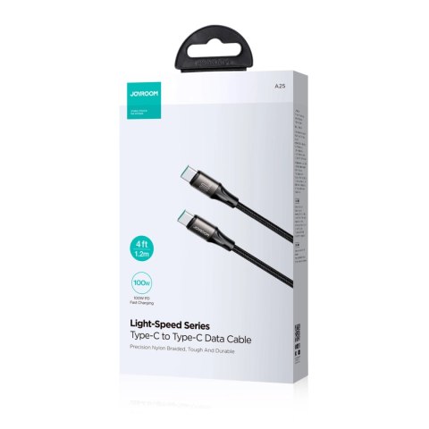 Kabel Joyroom Light-Speed Series S-A25 USB-C / USB-C 100W 1.2m - czarny Kabel Joyroom Light-Speed Series S-A25 USB-C / USB-C 100W 1.2m - czarny