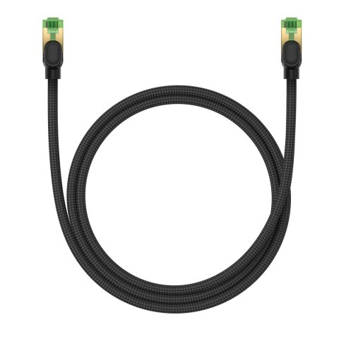 Baseus szybki kabel sieciowy RJ45 cat. 8 40Gbps 1m pleciony czarny Baseus szybki kabel sieciowy RJ45 cat. 8 40Gbps 1m pleciony czarny