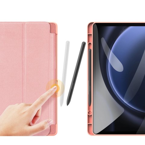 Etui z ekoskóry Dux Ducis Domo z podstawką do Samsung Tab S9 FE+ - różowe Etui z ekoskóry Dux Ducis Domo z podstawką do Samsung Tab S9 FE+ - różowe