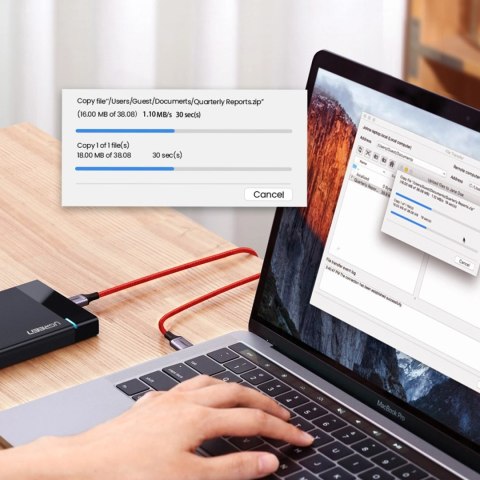 Kabel Ugreen US294 USB-C - USB-C 3A 480Mb/s 1m - czerwony