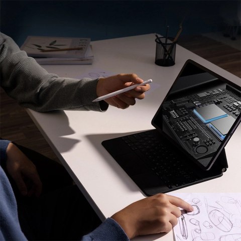 Rysik z aktywną końcówką Baseus Smooth Writing 2 do iPad z wymienną końcówką - biały Rysik z aktywną końcówką Baseus Smooth Writing 2 do iPad z wymienną końcówką - biały