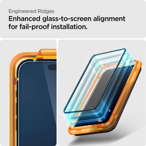 Szkło hartowane Spigen ALM Glass FC na iPhone 15 Plus - czarne 2 szt. Szkło hartowane Spigen ALM Glass FC na iPhone 15 Plus - czarne 2 szt.