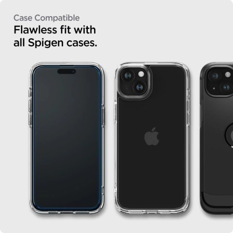 Szkło hartowane Spigen ALM Glass FC na iPhone 15 Plus - czarne 2 szt. Szkło hartowane Spigen ALM Glass FC na iPhone 15 Plus - czarne 2 szt.