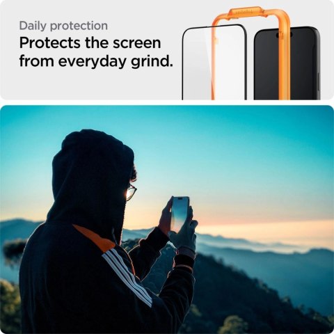 Szkło hartowane Spigen ALM Glass FC na iPhone 15 Plus - czarne 2 szt. Szkło hartowane Spigen ALM Glass FC na iPhone 15 Plus - czarne 2 szt.