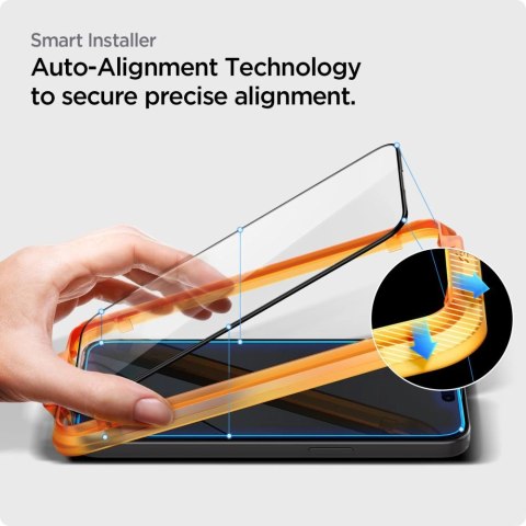 Szkło hartowane Spigen ALM Glass FC na iPhone 15 Pro - czarne 2 szt. Szkło hartowane Spigen ALM Glass FC na iPhone 15 Pro - czarne 2 szt.