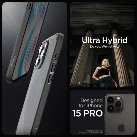 Etui Spigen Ultra Hybrid na iPhone 15 Pro - przezroczysto-czarne Etui Spigen Ultra Hybrid na iPhone 15 Pro - przezroczysto-czarne