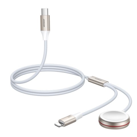 Joyroom 2 w 1 kabel lightning i ładowarka indukcyjna do Apple Watch 1.5m biały (S-IW012) Joyroom 2 w 1 kabel lightning i ładowarka indukcyjna do Apple Watch 1.5m biały (S-IW012)
