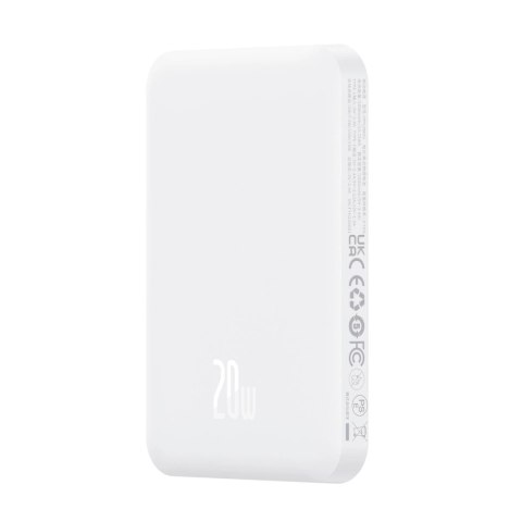 Mini powerbank Baseus 5000mAh 20W + kabel USB-C (20V/3A) - biały