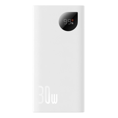 Powerbank Baseus Adaman2 z wyświetlaczem cyfrowym 2x USB-A / 1x USB-C 10000mAh 30W - biały Powerbank Baseus Adaman2 z wyświetlaczem cyfrowym 2x USB-A / 1x USB-C 10000mAh 30W - biały