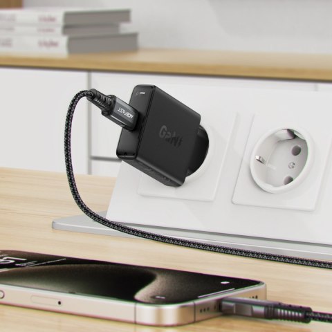 Ładowarka sieciowa Acefast A65 PD 20W GaN USB-C ultra slim - czarna Ładowarka sieciowa Acefast A65 PD 20W GaN USB-C ultra slim - czarna
