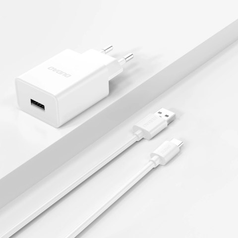 Ładowarka sieciowa Dudao A4EU USB-A 2.1A - biała + kabel USB-A - USB-C Ładowarka sieciowa Dudao A4EU USB-A 2.1A - biała + kabel USB-A - USB-C