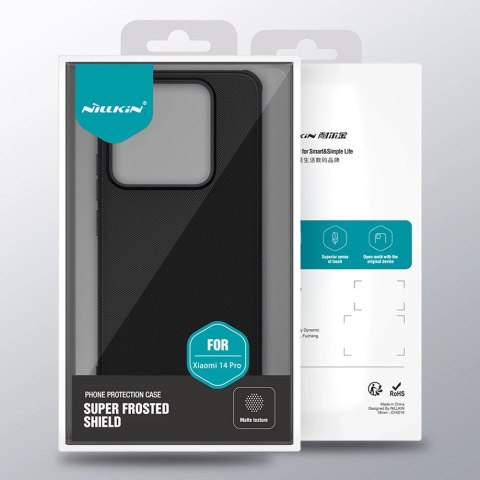 Wzmocnione etui Nillkin Super Frosted Shield Pro do Xiaomi 14 Pro - czarny Wzmocnione etui Nillkin Super Frosted Shield Pro do Xiaomi 14 Pro - czarny