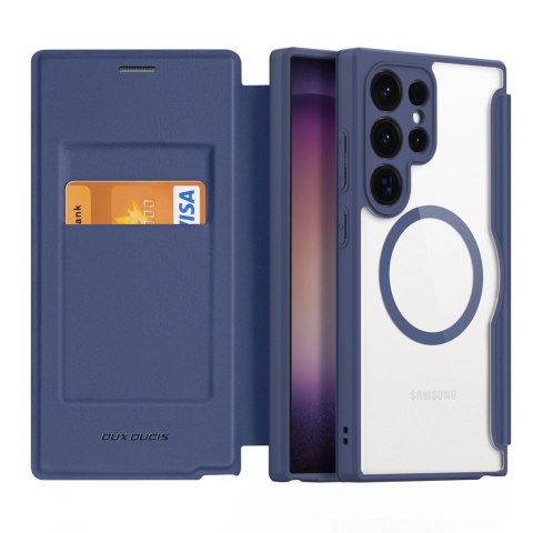 Etui Dux Ducis Skin X Pro na Samsung Galaxy S24 Ultra z MagSafe i klapką - niebieskie Etui Dux Ducis Skin X Pro na Samsung Galaxy S24 Ultra z MagSafe i klapką - niebieskie