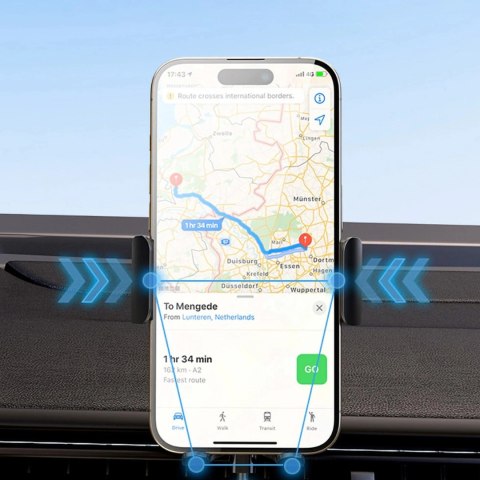Uchwyt Wozinsky WUMID na telefon z ładowarką indukcyjną 15W na deskę rozdzielczą samochodu - czarny