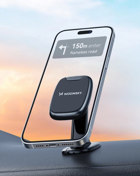 Uchwyt Wozinsky WUMTD na telefon magnetyczny na deskę rozdzielczą w samochodzie - czarny Uchwyt Wozinsky WUMTD na telefon magnetyczny na deskę rozdzielczą w samochodzie - czarny