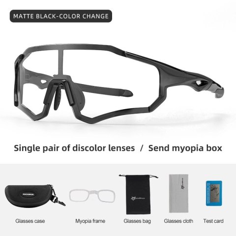 Okulary rowerowe Rockbros 10181 fotochromowe UV400 - czarne Okulary rowerowe Rockbros 10181 fotochromowe UV400 - czarne