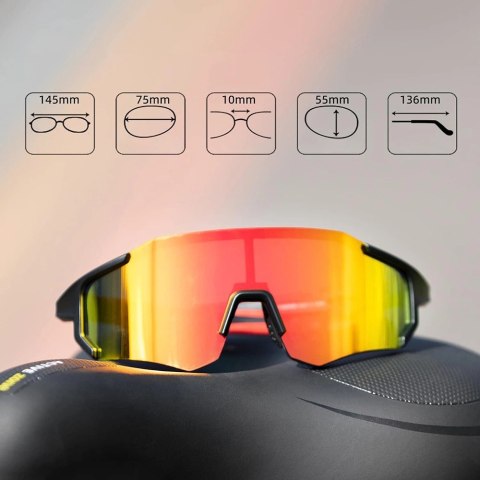 Okulary rowerowe Rockbros 10182 polaryzujące - czerwone Okulary rowerowe Rockbros 10182 polaryzujące - czerwone