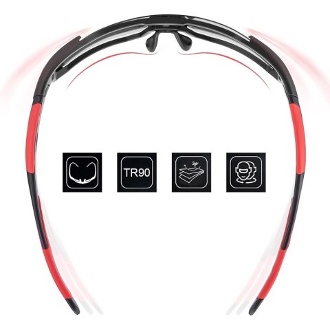 Okulary rowerowe Rockbros 10182 polaryzujące - czerwone Okulary rowerowe Rockbros 10182 polaryzujące - czerwone