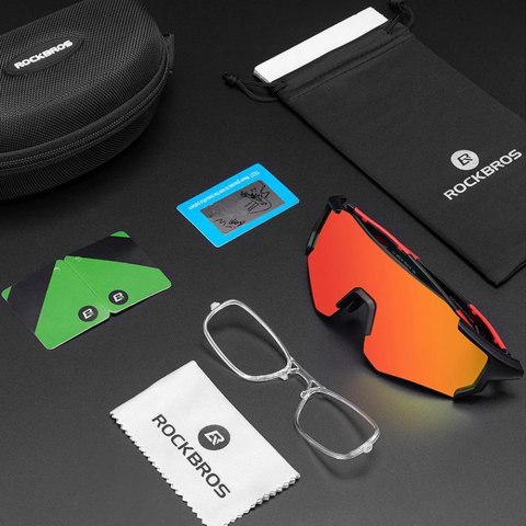 Okulary rowerowe Rockbros 10182 polaryzujące - czerwone Okulary rowerowe Rockbros 10182 polaryzujące - czerwone