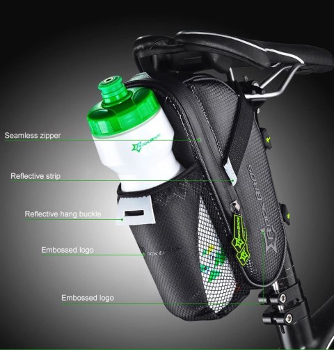 Sakwa rowerowa Rockbros C7-1 wodoodporna z montażem pod siodełko 1.5l - czarna