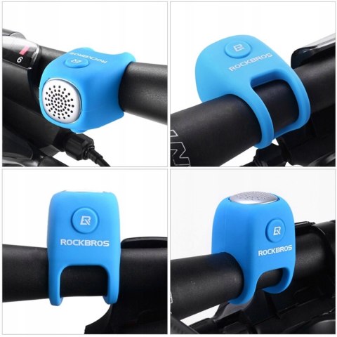 Dzwonek rowerowy Rockbros CB1709BU elektroniczny - niebieski Dzwonek rowerowy Rockbros CB1709BU elektroniczny - niebieski