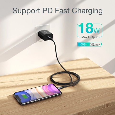 Kabel Choetech IP0041 USB-C / Lightning MFi 480Mb/s 3A 2 m - czarny Kabel Choetech IP0041 USB-C / Lightning MFi 480Mb/s 3A 2 m - czarny