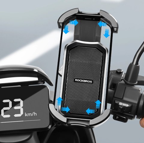 Uchwyt na telefon Rockbros 25210032005 do motocyklu na lusterko - czarny