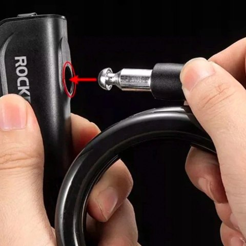 Zapięcie rowerowe Rockbros RKS515-BK na klucz 1,1m - czarne Zapięcie rowerowe Rockbros RKS515-BK na klucz 1,1m - czarne