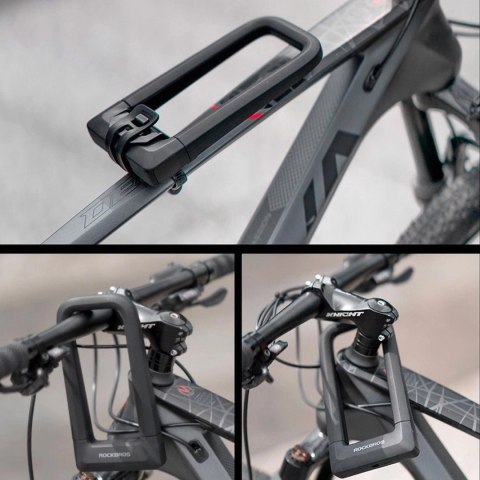 Zapięcie rowerowe Rockbros RKS626-BKU-lock - czarne