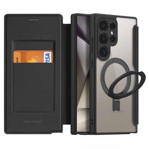 Etui Dux Ducis Skin X Pro na Samsung Galaxy S24 Ultra z MagSafe, klapką i podstawką - czarne Etui Dux Ducis Skin X Pro na Samsung Galaxy S24 Ultra z MagSafe, klapką i podstawką - czarne