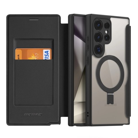 Etui Dux Ducis Skin X Pro na Samsung Galaxy S24 Ultra z MagSafe, klapką i podstawką - czarne Etui Dux Ducis Skin X Pro na Samsung Galaxy S24 Ultra z MagSafe, klapką i podstawką - czarne