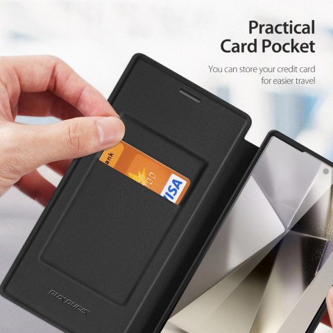 Etui Dux Ducis Skin X Pro na Samsung Galaxy S24 Ultra z MagSafe, klapką i podstawką - czarne Etui Dux Ducis Skin X Pro na Samsung Galaxy S24 Ultra z MagSafe, klapką i podstawką - czarne