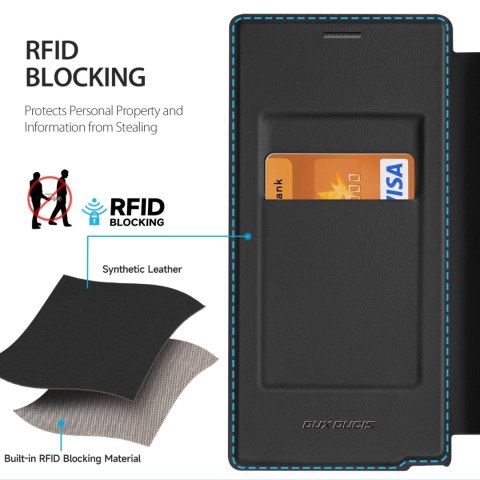 Etui Dux Ducis Skin X Pro na Samsung Galaxy S24 Ultra z MagSafe, klapką i podstawką - czarne Etui Dux Ducis Skin X Pro na Samsung Galaxy S24 Ultra z MagSafe, klapką i podstawką - czarne